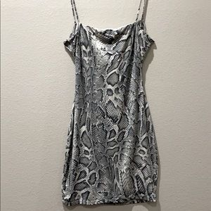 Snake print bodycon dress